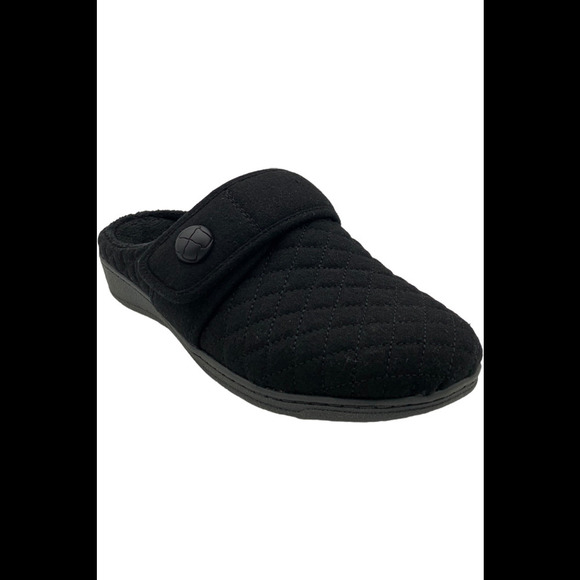 Vionic Women's Quilted Adjustable Strap Slippers Carlin Black - Medium - Picture 1 of 3